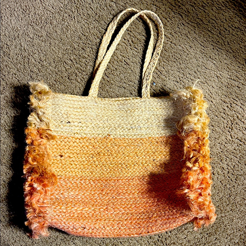 Shiraleah Jute Pink ombré Tote Bag!!